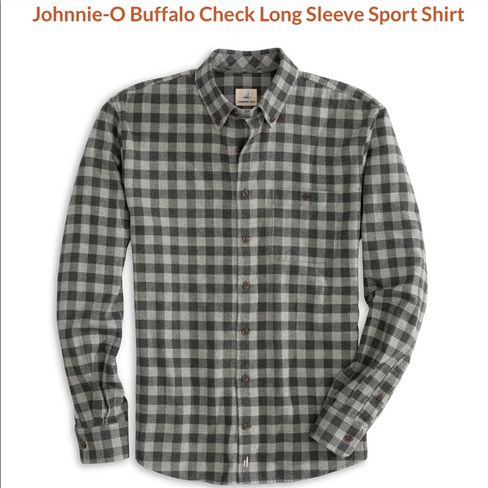 Large Johnnie-O Buffalo Check Long Sleeve Sport Shirt